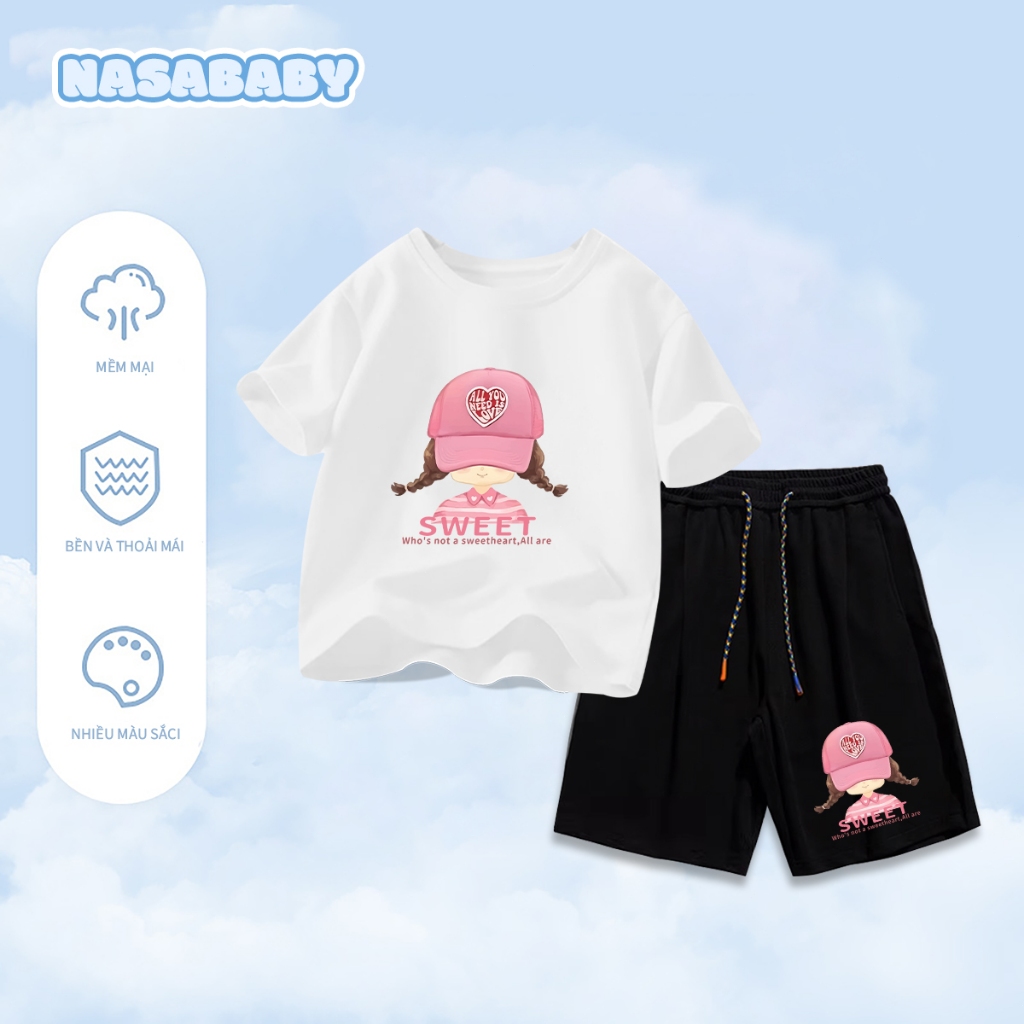 Nasa Cotton Nguyên Chất Ngắn Tay Trẻ Em Tay Ngắn Mềm Mại Thoải Mái Thời Trang Dễ Thương 2025 Phong Cách Mới 1