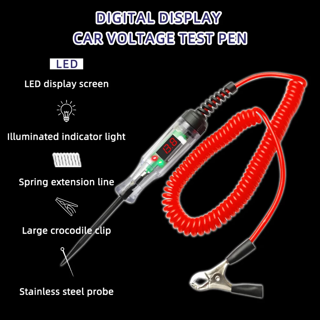6V - 24V - 120V Máy kiểm tra mạch điện áp ô tô 6V 12V 24V Xe tải tự động LED Đầu dò chẩn đoán Bút thử etectors Máy kiểm tra Bút chẩn đoán ô tô Dụng cụ sửa chữa