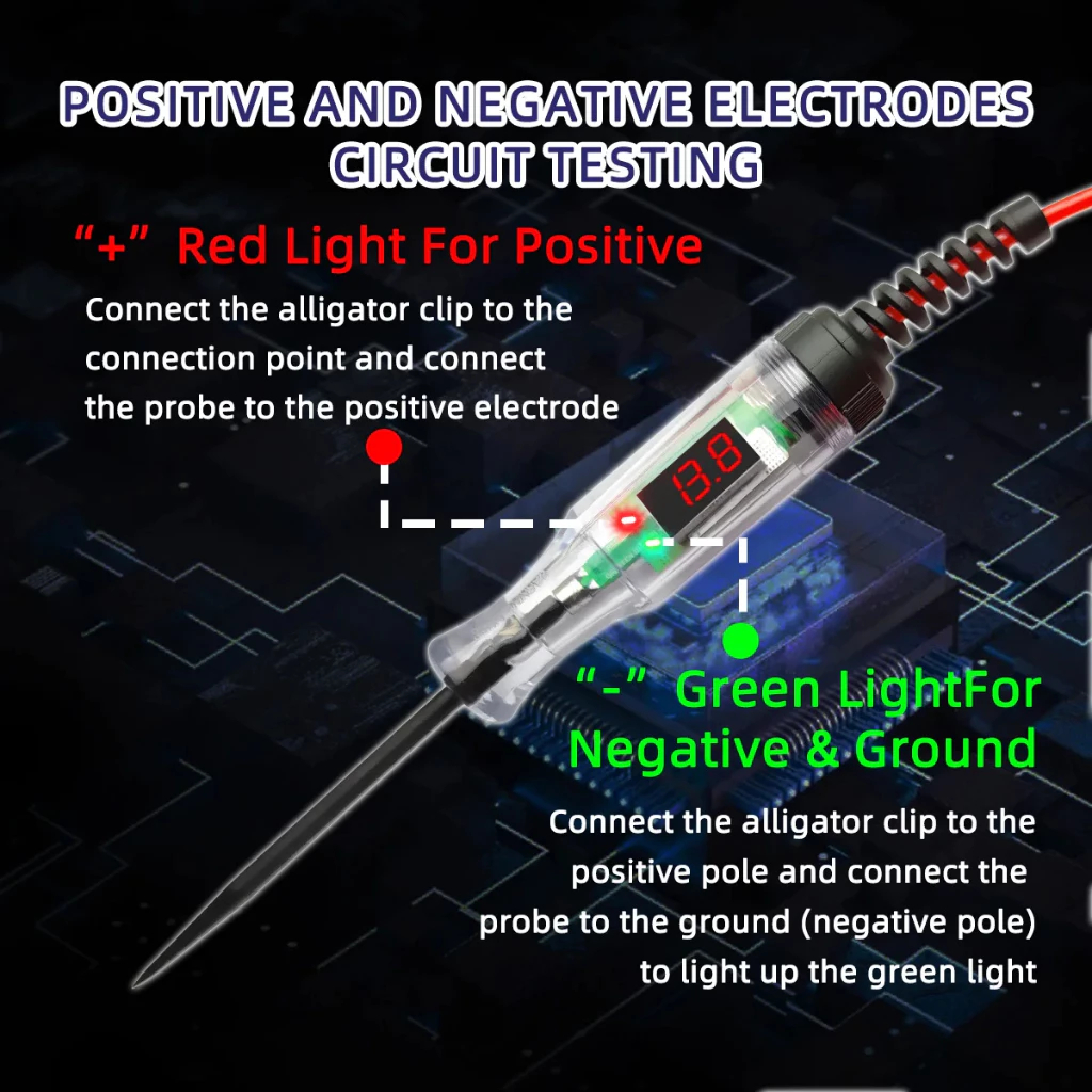 6V - 24V - 120V Máy kiểm tra mạch điện áp ô tô 6V 12V 24V Xe tải tự động LED Đầu dò chẩn đoán Bút thử etectors Máy kiểm tra Bút chẩn đoán ô tô Dụng cụ sửa chữa