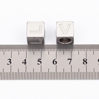 Đánh Bóng Lớn 12 Mm Thép Không Gỉ Ăn Mòn Chữ Vuông Xuyên Lỗ Hạt Tự Làm Trang Sức Hạt Tình Yêu
