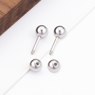 Thép không gỉ Không gây dị ứng Đôi Tròn Hạt Tai Móng Tay Cochlear Móng Tay DIY Phụ Kiện Trang Sức