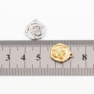 Thép không gỉ dập nổi mặt dây chuyền hoa hồng Trang sức tự làm Phụ kiện hoa vàng 18k