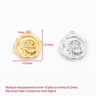 Thép không gỉ dập nổi mặt dây chuyền hoa hồng Trang sức tự làm Phụ kiện hoa vàng 18k