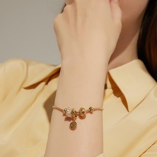 lắc tay bạc nữ tình yêu zircon tròn dành vòng tay vàng kéo khí chất thời trang