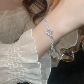 Vòng tay nữ hoa kim cương lắc tay bạc siêu lấp lánh thời trang trang sức tay cao cấp