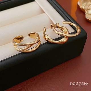 Drejew 3 chiếc phiên bản Hàn Quốc của vòng mở chữ thập sóng thiết kế đơn giản có ý nghĩa vòng ngón trỏ ba mảnh