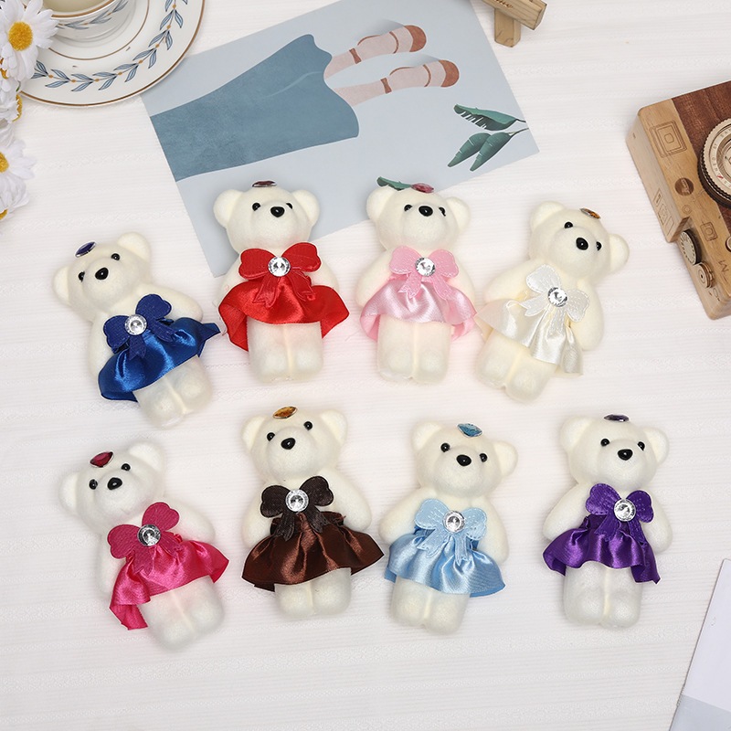 KXH 10 Chiếc Cặp Đôi Mẫu Hoa Gấu Bó Hoa Hoạt Hình Búp Bê Trang Trí Đám Cưới Quà Tặng ELWW
