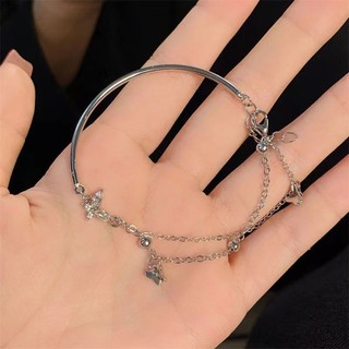 vòng tay and lắc tay bạc nữ bướm đính đá thời trang Chất lượng cao trang sức thủ công