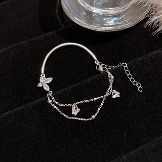vòng tay and lắc tay bạc nữ bướm đính đá thời trang Chất lượng cao trang sức thủ công