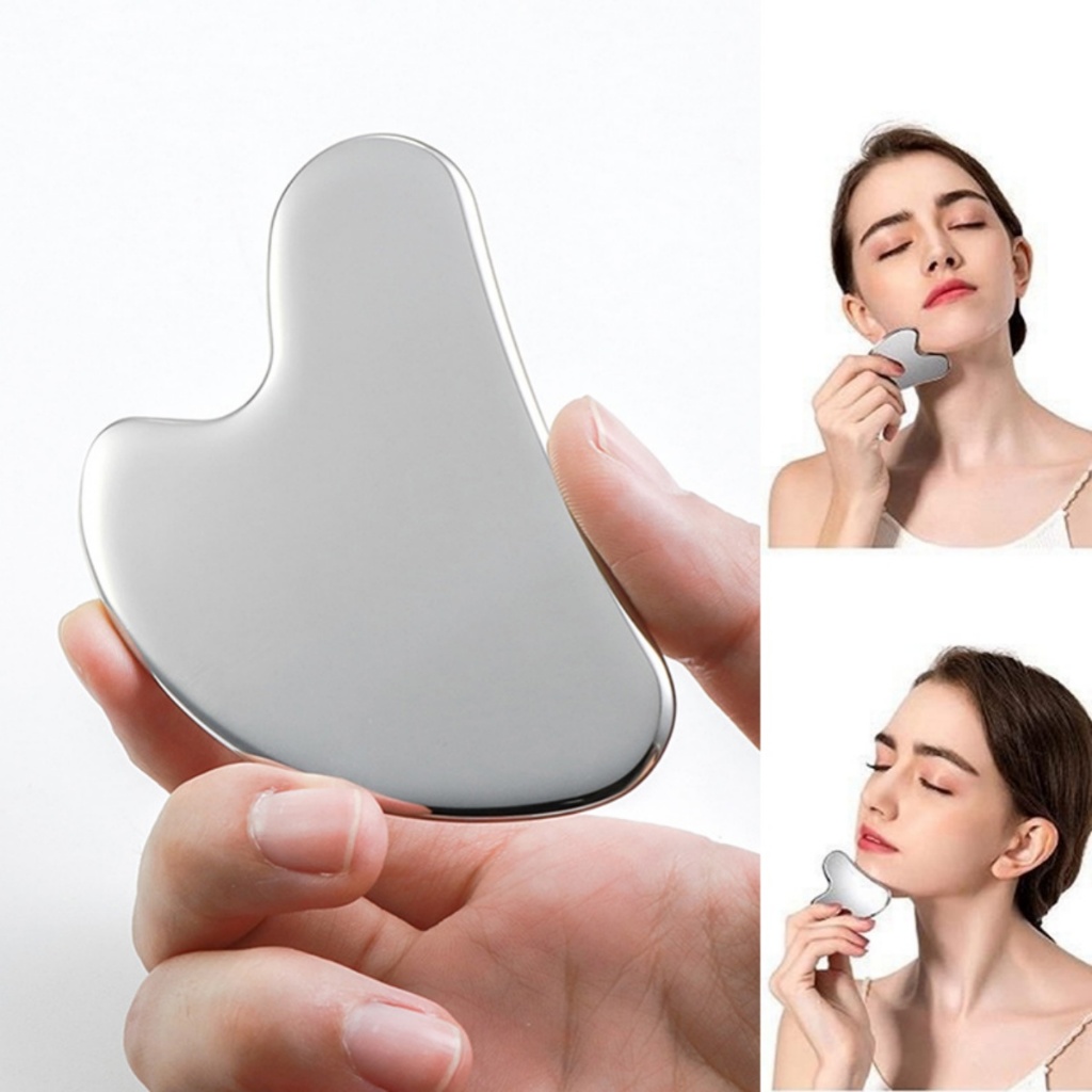 Cminyp 1 Máy Mát Xa Bằng Thép Không Gỉ Gua Sha Cho Mặt Cổ Cơ Thể Guasha Massage Dụng Cụ Chăm Sóc Da Mặt Guasha Ban Máy Mát Xa Mặt Vinh Quang