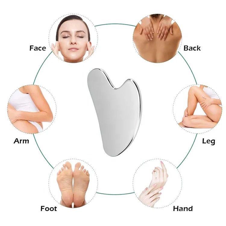 Cminyp 1 Máy Mát Xa Bằng Thép Không Gỉ Gua Sha Cho Mặt Cổ Cơ Thể Guasha Massage Dụng Cụ Chăm Sóc Da Mặt Guasha Ban Máy Mát Xa Mặt Vinh Quang
