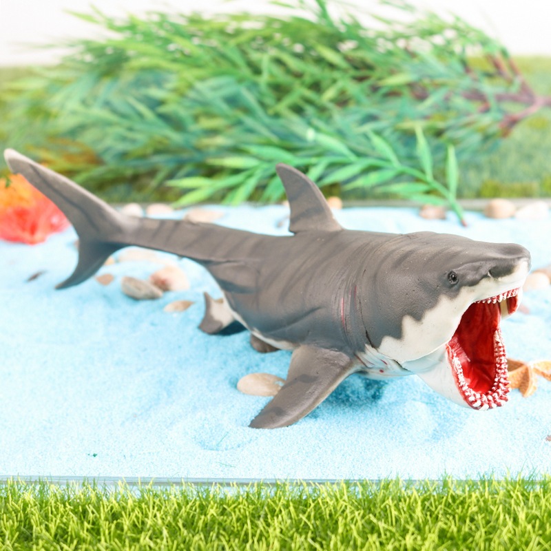 Mô phỏng động vật biển mô phỏng mô hình cá mập trắng lớn mô hình megalodon đồ chơi cá mập phim giống như trẻ em trang trí cá mập