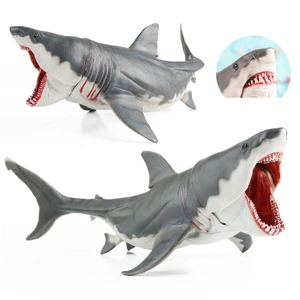 Mô phỏng động vật biển mô phỏng mô hình cá mập trắng lớn mô hình megalodon đồ chơi cá mập phim giống như trẻ em trang trí cá mập