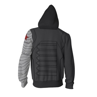 Winter Soldier Zipper Áo Hoodie siêu anh hùng Áo len in 3D Áo khoác ngoài