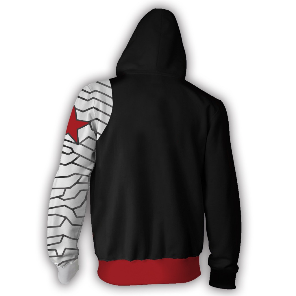 Winter Soldier Zipper Áo Hoodie siêu anh hùng Áo len in 3D Áo khoác ngoài