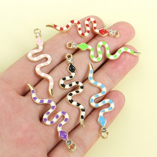 10 Chiếc Quyến Rũ Hình Rắn Nhiều Màu Sắc Thời Trang, Mặt Dây Hợp Kim Kẽm Cho Vòng Cổ Phong Cách Punk DIY, Bông Tai, Móc Khóa Và Túi Phụ Kiện - Phụ Kiện Trang Sức Năm Rắn, Trang Trí Tiệc