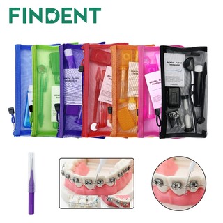 8 Cái / bộ Du Lịch Chỉnh Nha Chăm Sóc Răng Miệng Bộ Bàn Chải Đánh Răng Có Thể Gập Lại Bàn Chải Răng Miệng Nha Khoa Gương Flos Ortho Wax Bộ Làm Sạch Răng