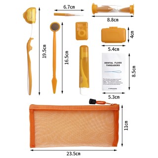 8 Cái / bộ Du Lịch Chỉnh Nha Chăm Sóc Răng Miệng Bộ Bàn Chải Đánh Răng Có Thể Gập Lại Bàn Chải Răng Miệng Nha Khoa Gương Flos Ortho Wax Bộ Làm Sạch Răng