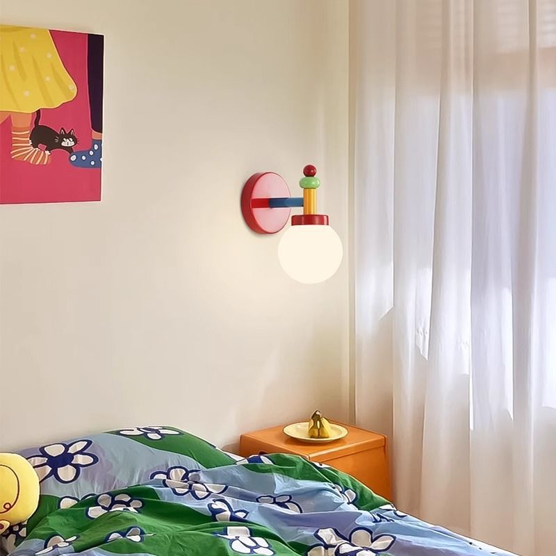 Đèn treo tường đầy màu sắc Memphis hiện đại, Đèn treo tường bằng sắt Led, Phòng ngủ Phòng trẻ em Lớp học Cầu thang Trang trí Đèn chiếu sáng
