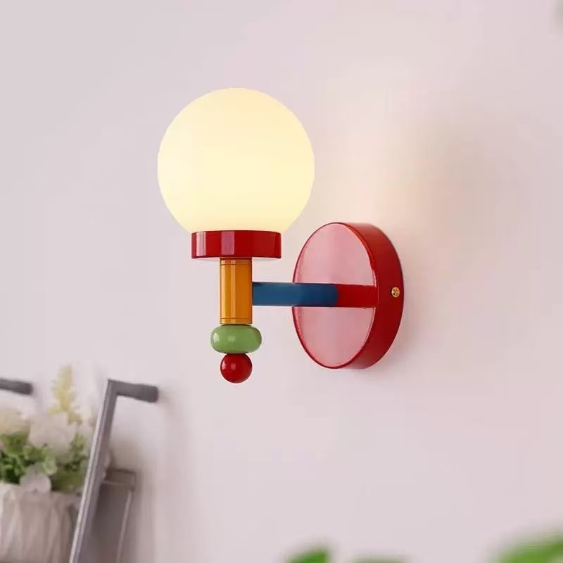Đèn treo tường đầy màu sắc Memphis hiện đại, Đèn treo tường bằng sắt Led, Phòng ngủ Phòng trẻ em Lớp học Cầu thang Trang trí Đèn chiếu sáng