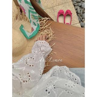 Phong Cách Hàn Quốc Nữ Ruffle Móc Ren Áo Sơ Mi Tay Dài