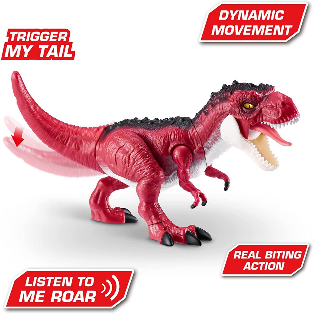 Robo Alive Dino Action T-Rex của ZURU Đồ chơi khủng long, Hành động cắn thật, Âm thanh gầm rú giống như thật, Đồ chơi bò sát tương tác robot cho bé trai