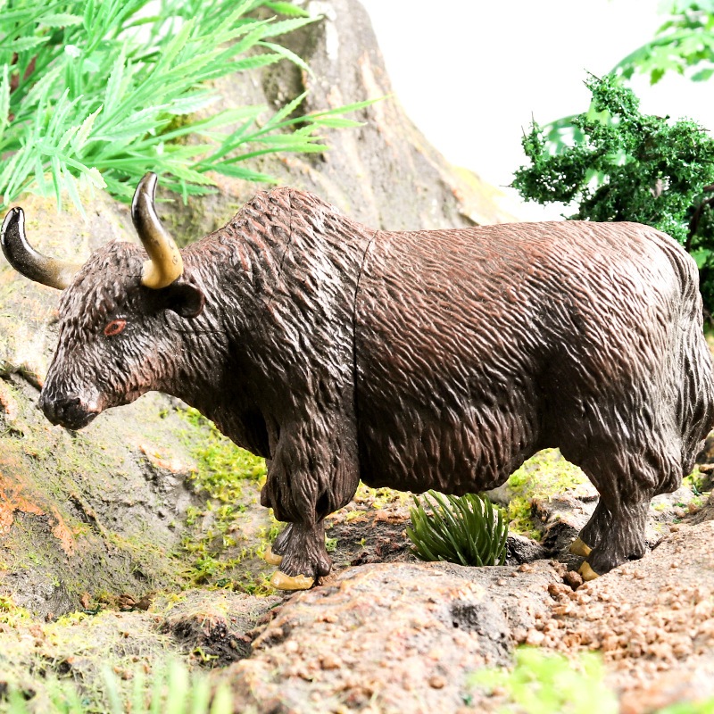 Trẻ em nhận thức mô phỏng động vật mô hình đồ chơi tê giác voi cá sấu hippopotamus yak linh dương bộ đồ trang trí