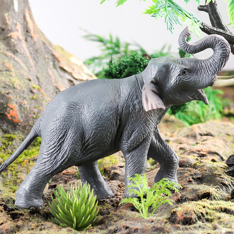 Trẻ em nhận thức mô phỏng động vật mô hình đồ chơi tê giác voi cá sấu hippopotamus yak linh dương bộ đồ trang trí