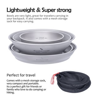 Boundless Voyage Đĩa Titan Bát Bộ Ăn Tối Cắm Trại Ngoài Trời Du Lịch Món Ăn Kim Loại Nhẹ Bộ Đồ Ăn Nhà Bếp Bộ Đồ Ăn