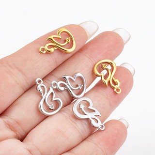 Mặt dây chuyền thiên nga vàng 18k bằng thép không gỉ Phụ kiện tự làm Bùa rỗng