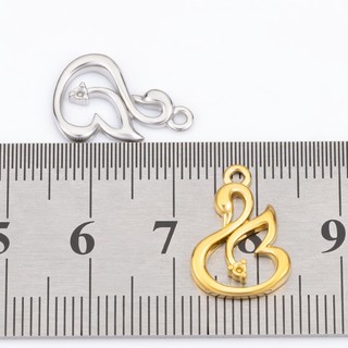 Mặt dây chuyền thiên nga vàng 18k bằng thép không gỉ Phụ kiện tự làm Bùa rỗng