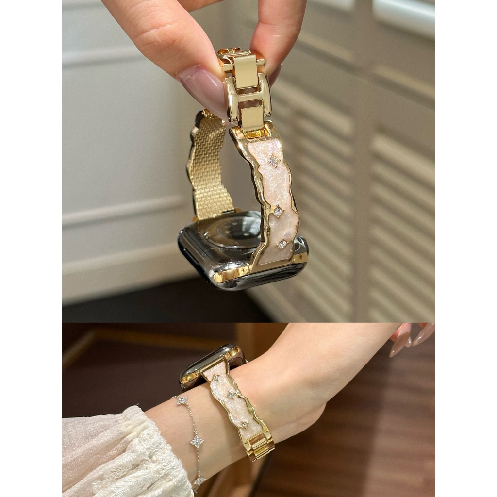 Dây đeo vòng tay kim cương Epoxy dành cho nữ Thích hợp cho Apple Watch S11 SE3 Ultra3 S10 S9 S8 SE S7 S6 Ultra 49mm 46mm 42mm 40mm 44mm 41mm 45mm Dây đeo cổ tay