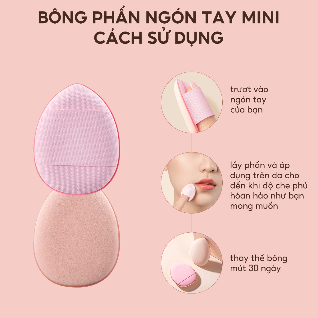 FelinWel - Bộ 4 Bông Mút Trang Điểm Cỡ Nhỏ Chuyên Nghiệp, Siêu Mềm Tái Sử Dụng, Trang Điểm Chi Tiết Tiện Mang Theo
