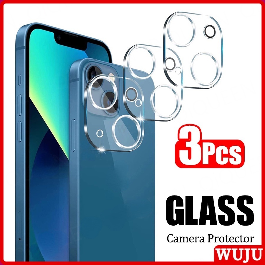 WUJU 3 chiếc Full màn suốt Kính Cường Lực 999D Bảo Vệ Ống Kính Máy Ảnh Cho iPhone 17 16 15 14 13 12 11 Pro Max Plus Air