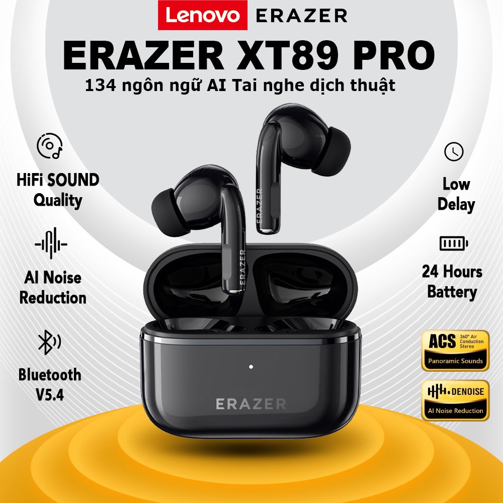 ERAZERL AI XT89 PRO Übersetzungs-Headset - Echtzeitübersetzung 135 Sprachen Für Reisen & Business