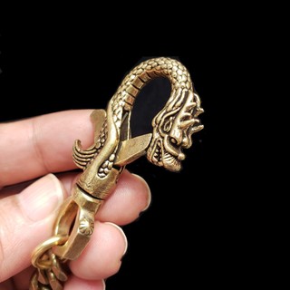 Móc khóa ví móc khóa chống thất lạc bằng đồng thau nặng nề bằng đồng thau cổ điển