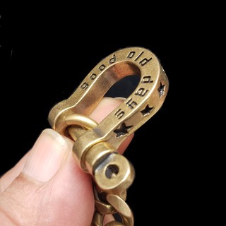 Móc khóa ví móc khóa chống thất lạc bằng đồng thau nặng nề bằng đồng thau cổ điển