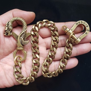 Móc khóa ví móc khóa chống thất lạc bằng đồng thau nặng nề bằng đồng thau cổ điển