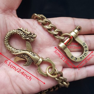 Móc khóa ví móc khóa chống thất lạc bằng đồng thau nặng nề bằng đồng thau cổ điển