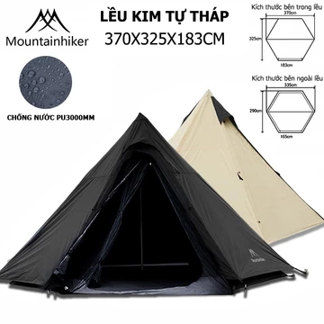 Lều Cắm Trại,Lều kim tự tháp,Mountainhiker,Lều cắm trại 4-6 người,có mái che Lều-SZK125
