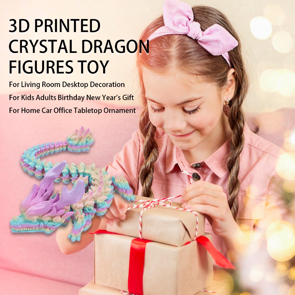 In 3D Pha Lê Rồng Hình Pha Lê Khớp Nối Linh Hoạt Rồng Để Bàn Trung Tâm Cho Phòng Khách Trang Trí Máy Tính Để Bàn