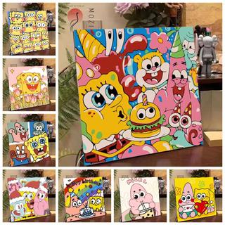 MOZI ✨40 * 50cm / 30 * 40cm SpongeBob SquarePants tranh số hóa sơn dầu, tranh tô màu theo số