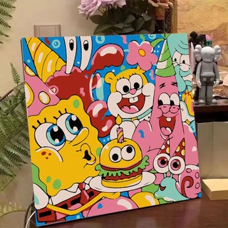 MOZI ✨40 * 50cm / 30 * 40cm SpongeBob SquarePants tranh số hóa sơn dầu, tranh tô màu theo số