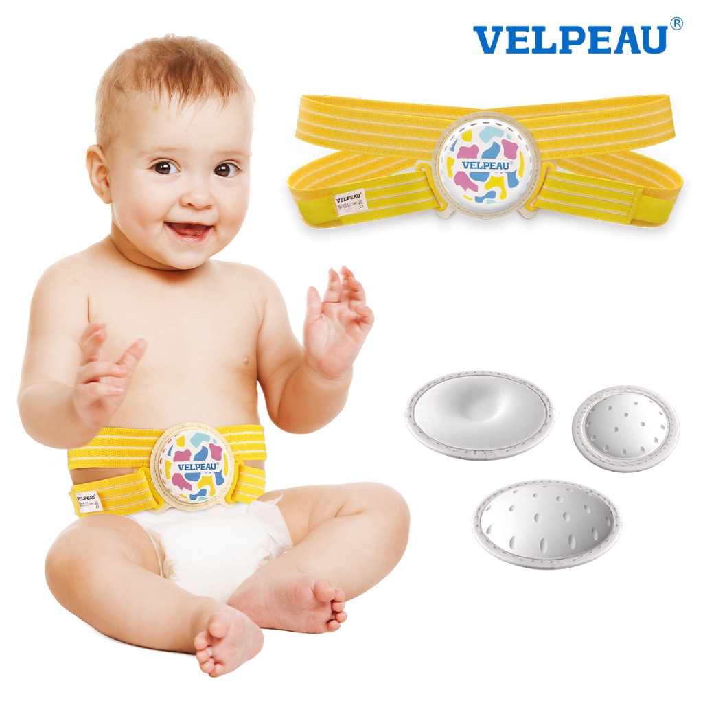 Ảnh Velpeau Đai thoát vị rốn cho bé Sơ sinh Trẻ sơ sinh Giàn rốn Nút bụng Dây đeo phục hồi với 3 miếng nén Chống trượt 1