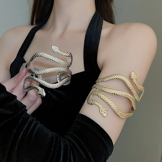 vòng tay bạc nữ Phong cách châu Âu và Mỹ vòng đeo bắp tay rắn kim loại thời trang