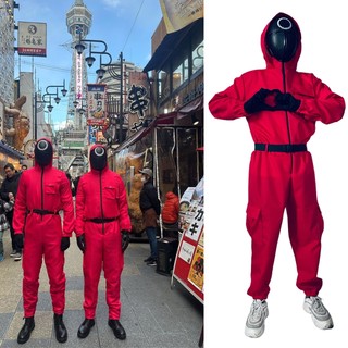 🔺Hàng tồn kho🔺Bộ trang phục hóa trang nhân vật lính gác trong phim Squid Game cho tiệc Halloween thích hợp với các bé