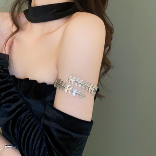 vòng tay bạc nữ kim loại lá vòng đeo bắp tay thời trang lắc tay thích hợp cao cấp