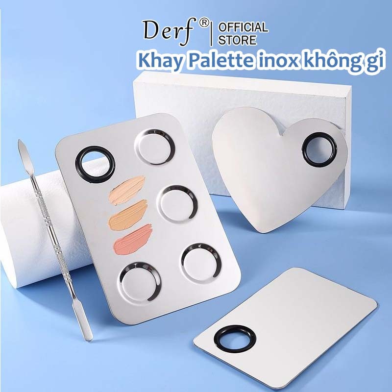 Bảng màu trang điểm nền chuyên nghiệp Derf son môi mắt Thép không gỉ khay hỗn hợp, hình con bướm màu nước tấm bột màu, dụng cụ vẽ móng trang điểm, phụ kiện làm móng