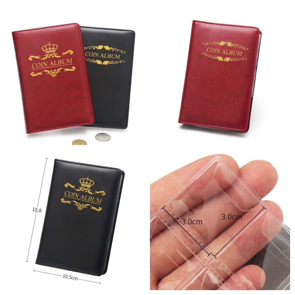 Pufangbliss 120 Túi Album Đồng Xu Bộ Sưu Tập Sách Trang Trí Nhà Cửa Album Ảnh Đồng Xu Album Đựng Bộ Sưu Tập Sách Sổ Lưu Niệm VN