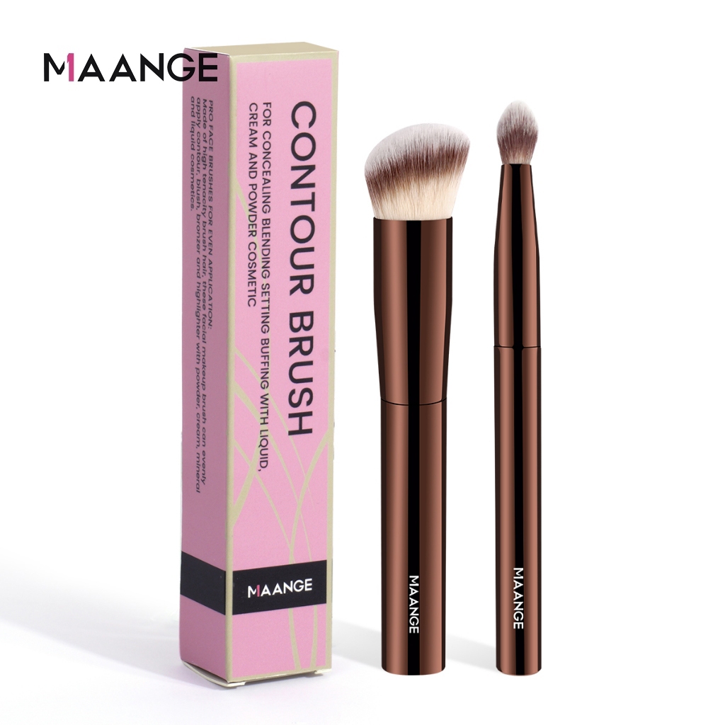 Bộ 2 cọ trang điểm ống đồng cao cấp MAANGE cọ che khuyết điểm chuyên nghiệp kèm hộp 52319